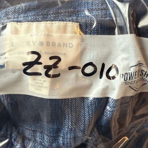 Lucky Brand Men's Plaid Collared Long Sleeve Flannel Button Up Shirt Blue Large - Picture 8 of 8